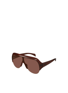 GUCCI 女士眼镜 GG2023S004 SS2026 古驰 棕色半框太阳镜