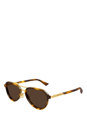 BOTTEGA VENETA 男士眼镜 BV1373S002 SS2026 棕色配饰太阳镜