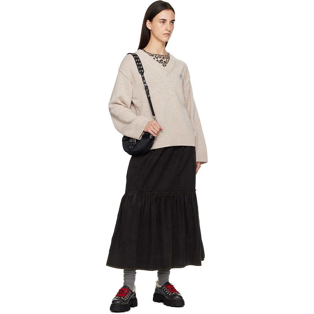 1h可退 香港直邮潮奢 GANNI 甘尼 女士 黑色小号 Bucky 单肩包 A6 - 图2