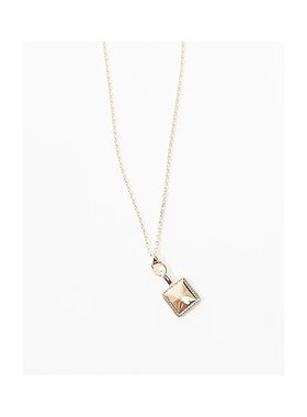 1h可退 潮奢 ASOS 男士 设计方形吊坠项链(金色)