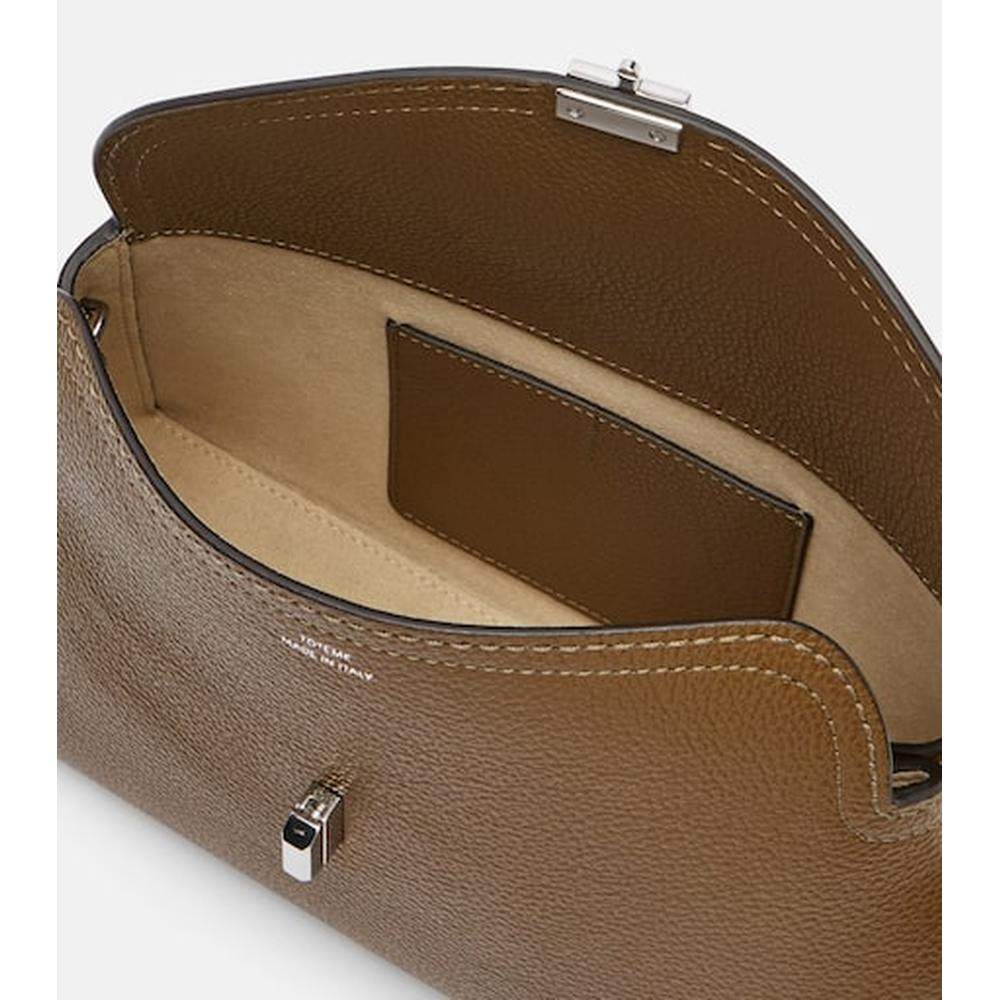 1h可退 潮奢 toteme 女士 T-Lock 皮革手包 brown棕色 舒适时尚,淘宝优惠券,粉丝福利购,淘宝优惠卷