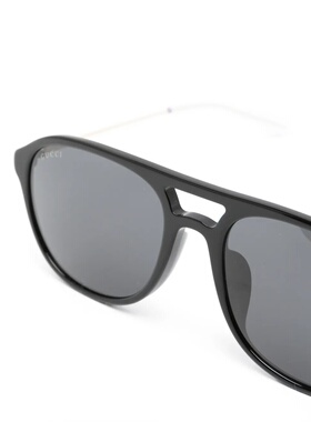 GUCCI 男士眼镜 A000P8J07401012 AW2026 黑色 几何飞行员太阳镜