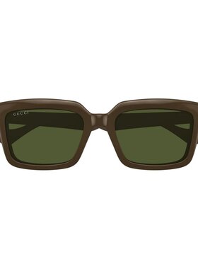 GUCCI 男士太阳镜 GG1543S002 SS2025 绿色 几何框太阳镜古驰