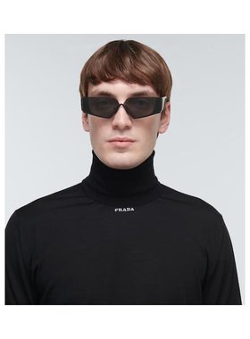1h可退 潮奢 Prada 普拉达 男士 矩形太阳眼镜 black黑色 舒适时