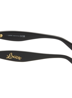 LOEWE 罗意威 女士 黑色 Curvy Logo Cat Eye 太阳镜 LW40153I510