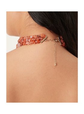 1h可退 潮奢 ASOS 女士 Curve 设计多排短款晶石镶嵌项链(real ch