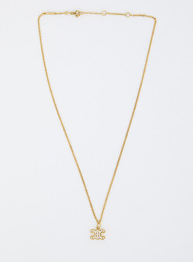 CELINE 女士项链 460GB6BZI35OR CO 黄色 Triomphe rhinestone ne
