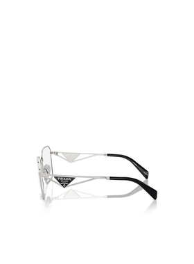 1h可退 PRADA 女士眼镜 PRA51V1BC1O1 SS2024 灰色 不规则平光镜