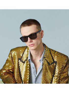 1h可退 奢淘 Gucci 条纹长方形框太阳镜 男 755271J0740古驰