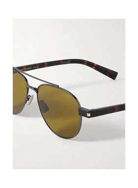 1h可退 潮奢 Saint Laurent 圣罗兰 男士 飞行员镀炮铜龟甲色醋纤