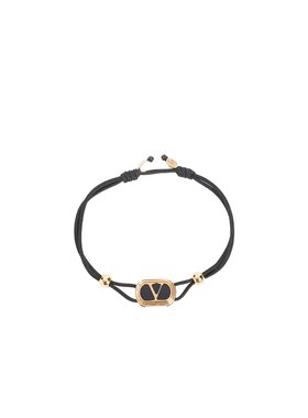 VALENTINO 男士手链手镯 YJ0AI9GBQCMP AW2025 黑色徽标手环 配饰