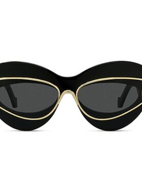 LOEWE 女士眼镜 LW40119I01A CO 黑色 蝴蝶形双框太阳镜