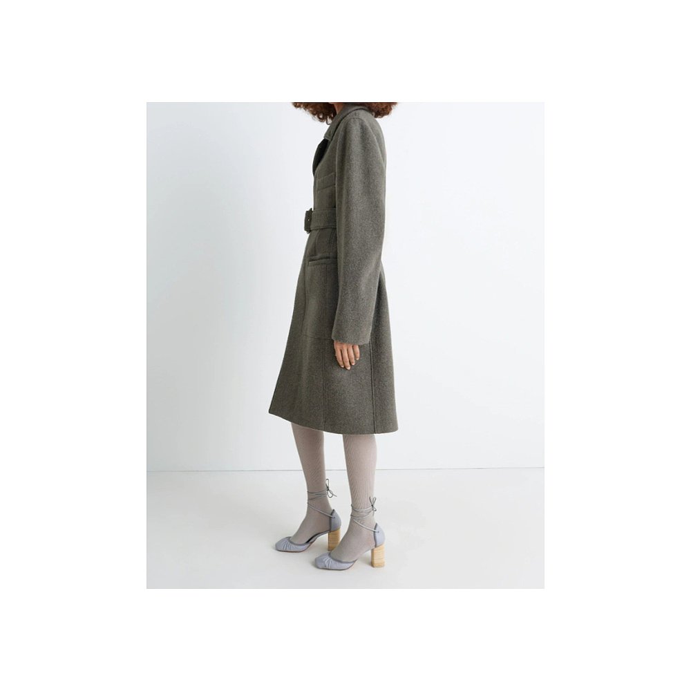 1h可退 LEMAIRE 女士大衣 CO1119LF504GR678 AW2025 绿色 系腰带 - 图1