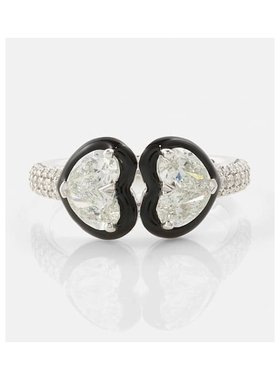 1h可退 潮奢 Tom Ford 汤姆 福特 女士 双心形18kt白金钻石戒指