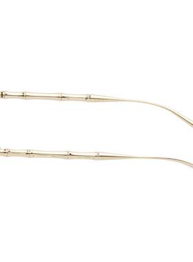 1h可退 潮奢 Gucci 古驰 女士 金色 Bamboo Metal 太阳镜 GG2154S