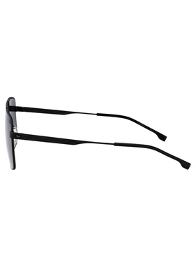 1h可退 潮奢 BOSS 波士 男士 哑光黑色不锈钢太阳眼镜 BOSS1695S0