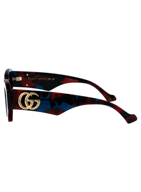 GUCCI 女士眼镜 GG1421S003 SS2024 黑色古驰几何猫眼 太阳镜