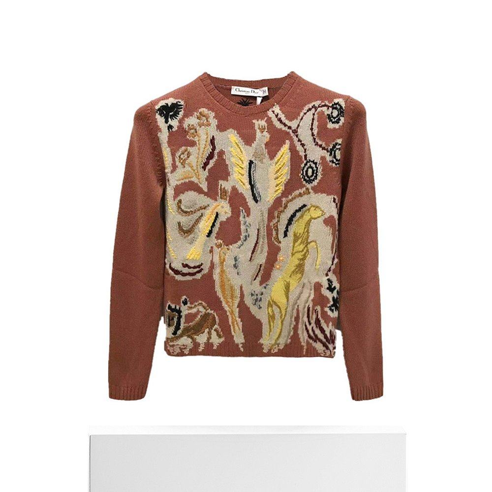 香港直邮dior女士深粉色套头针织衫 天猫国际香港直购毛衣