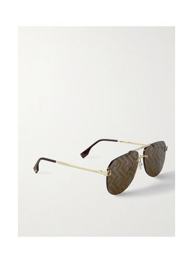 1h可退 潮奢 Fendi 芬迪 女士 天蓝色飞行员镀金太阳眼镜 FE40115