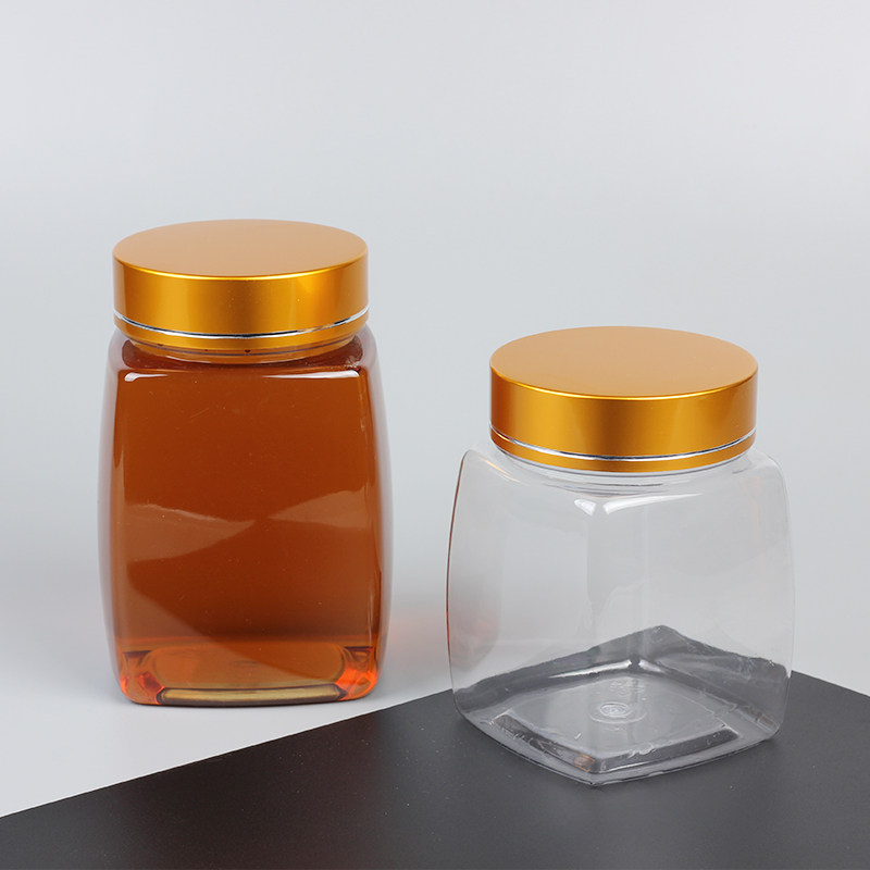 蜂蜜瓶塑料瓶透明加厚高档带盖食品级一斤装带内盖密封罐烫金铝盖,淘宝优惠券,粉丝福利购,淘宝优惠卷