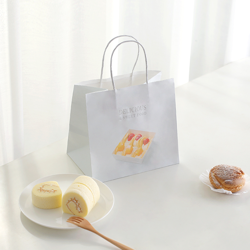 奶茶打包袋牛皮纸袋一次性外卖包装手提袋礼品袋子网红定制印logo - 图0