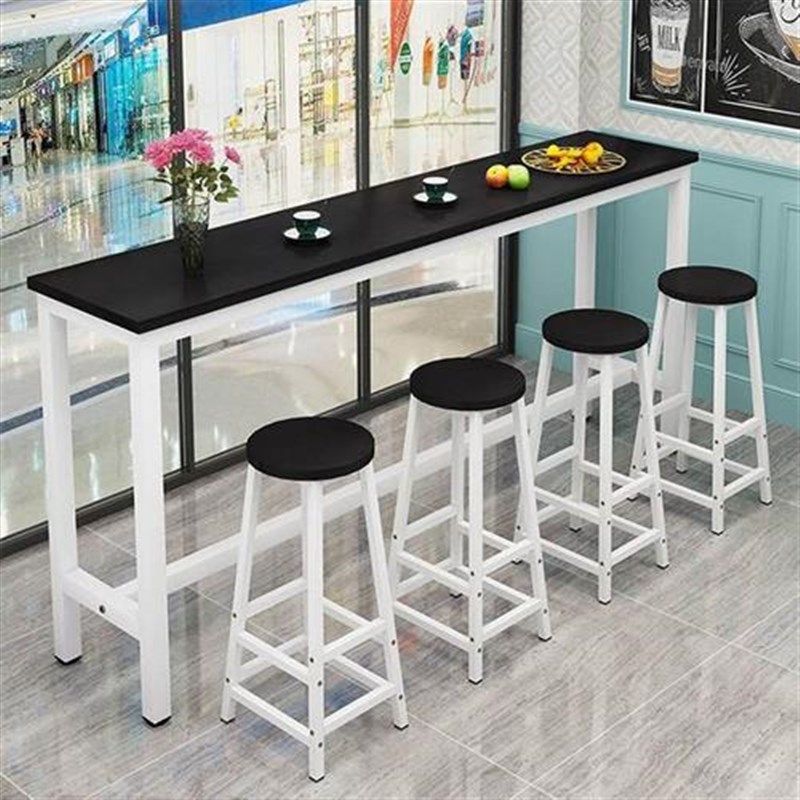 现货速发靠墙吧台桌简约家用餐桌窄桌子长条桌高脚桌奶茶店桌椅组,淘宝优惠券,粉丝福利购,淘宝优惠卷