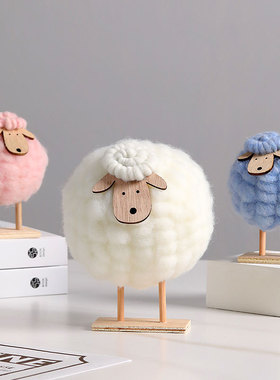 北欧客厅可爱绵羊摆件创意