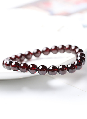 追梦石榴石手链a级手串散珠珠子