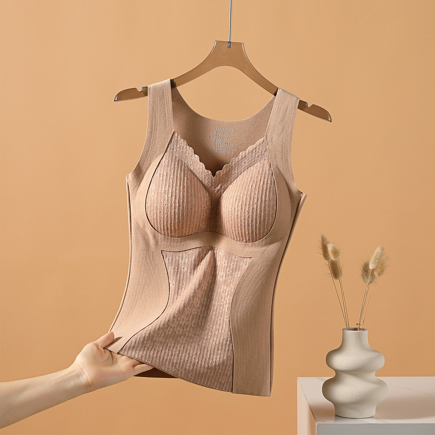 保暖背心女带胸垫一体聚拢内衣2025冬季发热加绒加厚内搭贴身打底