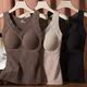 Graphene heating velvet warm vest for women with breast pad