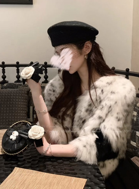 山茶花皮手套胸针拍照造型配饰潮