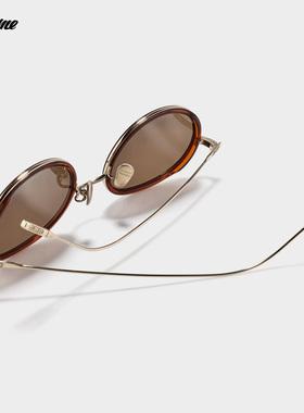 Fakeme 26新品个性拼接板材椭圆框太阳镜防紫外线墨镜小丸子wilma
