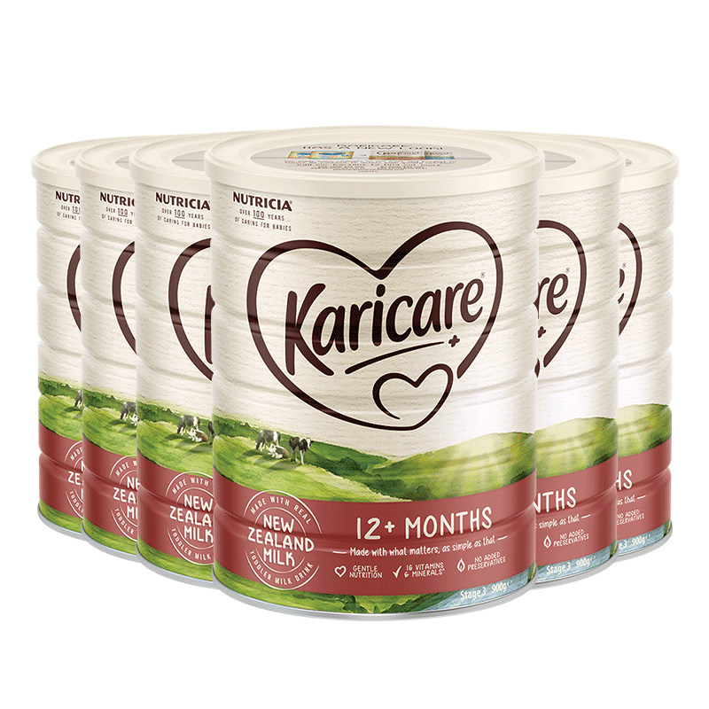 Karicare可瑞康海外旗舰店新西兰进口 澳洲karicare可瑞康婴儿幼儿配方牛奶粉3段900g*六罐0
