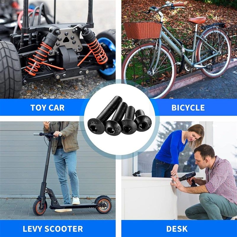 1705pcs M2 M3 M4 M5 10.9级碳钢黑色圆杯螺丝螺母垫片盒装,淘宝优惠券,粉丝福利购,淘宝优惠卷