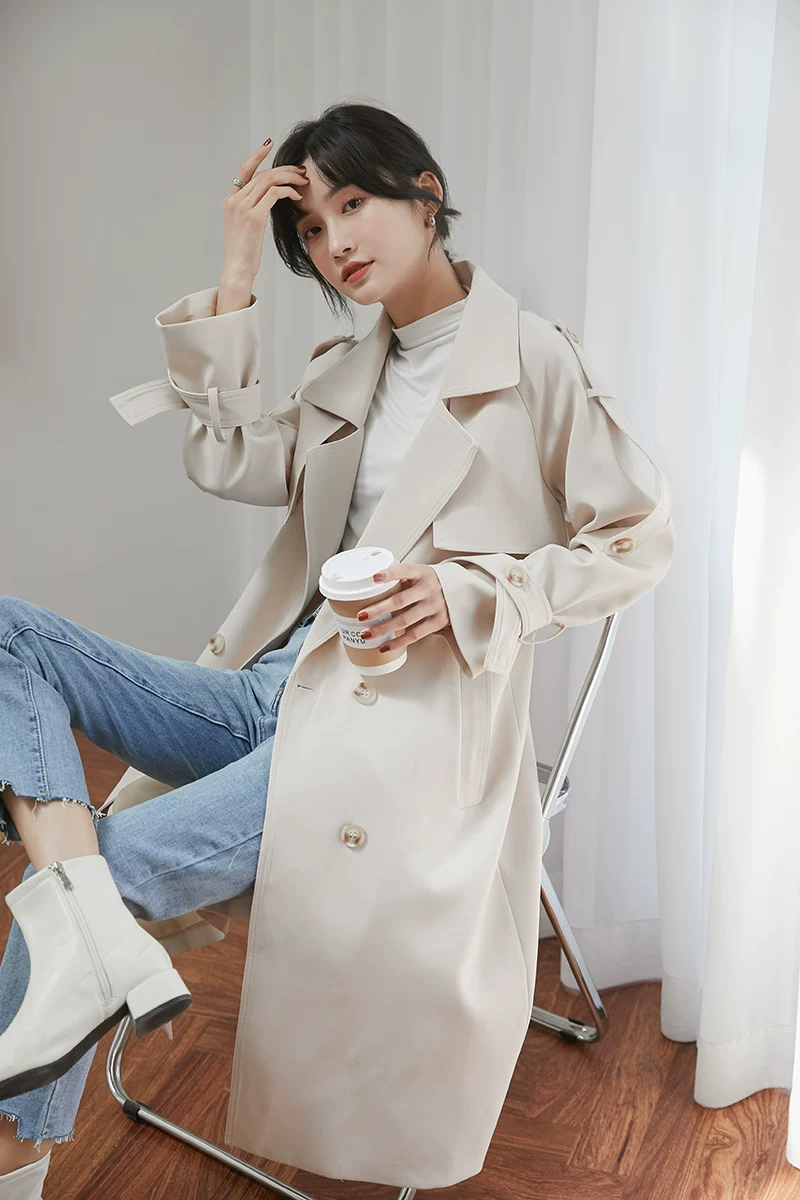 Элитное стильное демисезонное trench coat плащ, длинная куртка, годы 2021, до_mid_длины, британский стиль