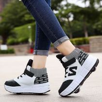 Flash Shoes Double Wheels Invisible students Mens and womens wheels sliding shoes Auto-retractable Skate Adult Deformation Wheels Shoes