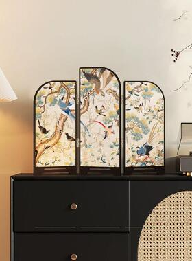 宋代美学桌面屏风摆件客厅装饰画新中国风茶室餐具柜画卧室餐厅