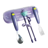 Портативная посуда, палочки для еды, ложка, милая система хранения, детский комплект для выхода на улицу, 3 предмета