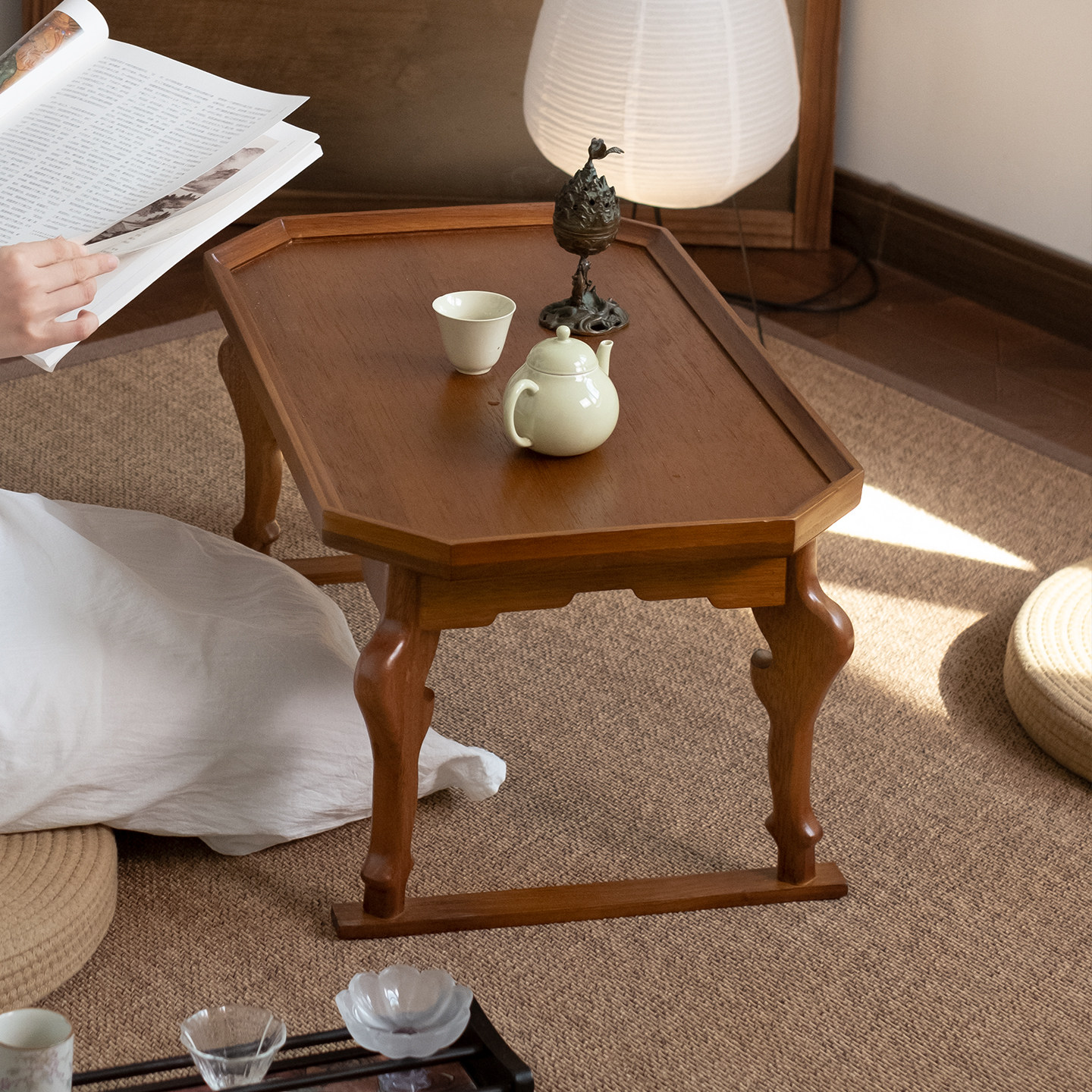 闻森家居宋式美学一体小型泡茶桌矮实木家用炕几民宿日式禅意茶台,淘宝优惠券,粉丝福利购,淘宝优惠卷