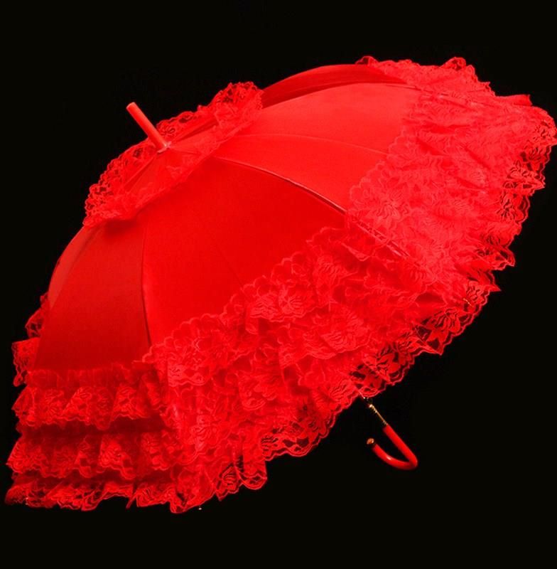 婚用红伞遮阳雨伞走秀用品配饰纯色大红色土豪个性舞蹈伞森系中式