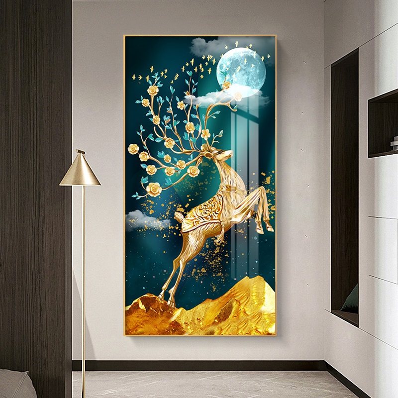 鹿画适合挂在哪里,鹿画挂在家里什么,西墙上挂有鹿的画好吗_大山谷图库