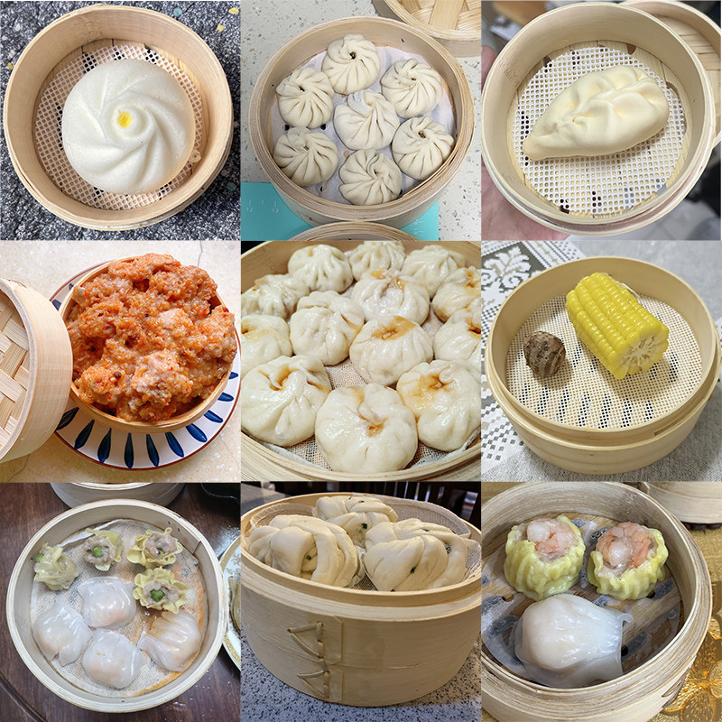 竹子蒸笼商用迷你蒸笼22cm特小型号尺寸早餐店茶点笼包蒸笼屉带盖,淘宝优惠券,粉丝福利购,淘宝优惠卷