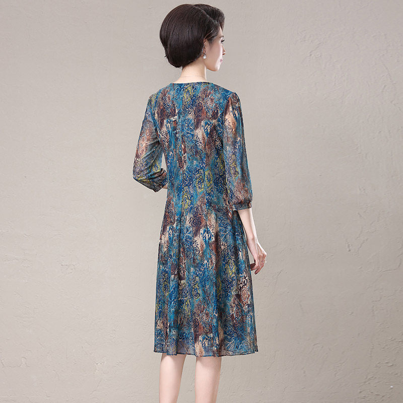中年台湾网纱气质2023新款连衣裙 妍淑俪中老年女装