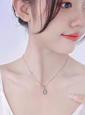 日韩简约灵动锆石钛钢项链女款2024新款小众设计感精致锁骨链饰品