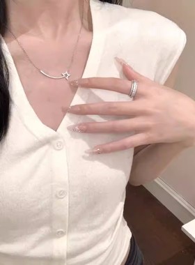 韩版饰品高级感小众气质镶锆流星项链时尚通勤项饰百搭锁骨链吊坠