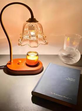 亚马逊铃兰香薰灯融蜡灯卧室床头灯法式复古家居摆件氛围灯无火香