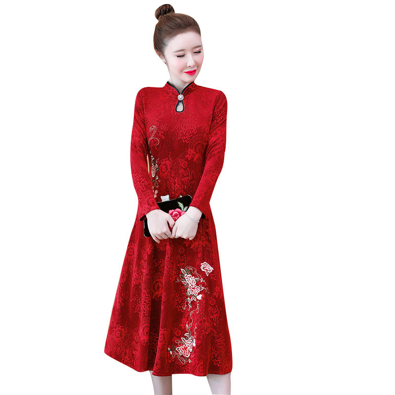 秋装2020年新款女旗袍改良连衣裙 怡幻灵连衣裙