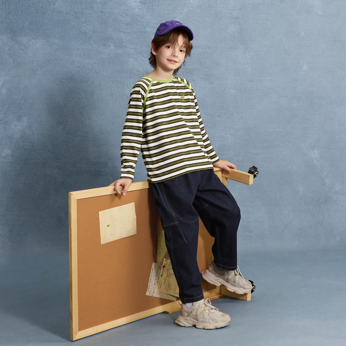 男童25秋季新款女童街潮宽松插肩袖长袖条纹T恤打底内搭,淘宝优惠券,粉丝福利购,淘宝优惠卷