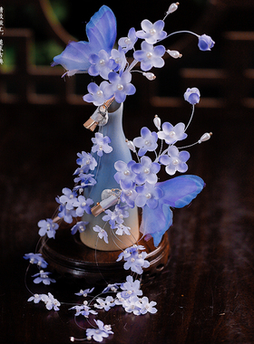 古风花朵蝴蝶长流苏发夹
