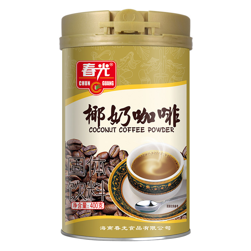 春光食品海南特产椰奶炭烧咖啡焦香椰奶口味三合一醇咖啡口感浓郁_虎窝淘